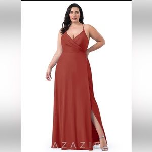 Azazie Davis Bridesmaid Dress in Terracotta, Size A6
